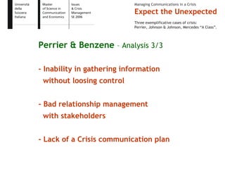 Expect the Unexpected - Issue and Crisis Management