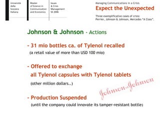 Expect the Unexpected - Issue and Crisis Management