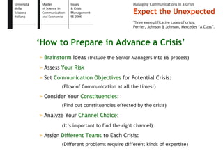 Expect the Unexpected - Issue and Crisis Management