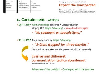 Expect the Unexpected - Issue and Crisis Management