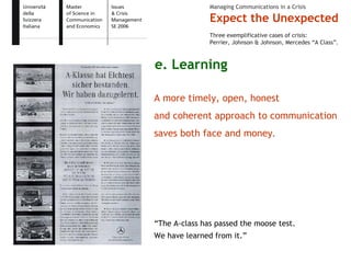 Expect the Unexpected - Issue and Crisis Management