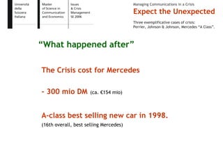 Expect the Unexpected - Issue and Crisis Management