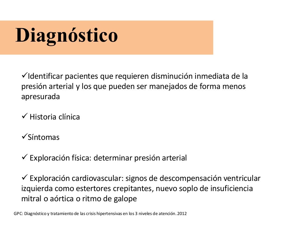 Crisis Hipertensivas: Urgencia y Emergencia Hipertensiva