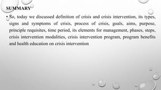 Crisis Intervention 