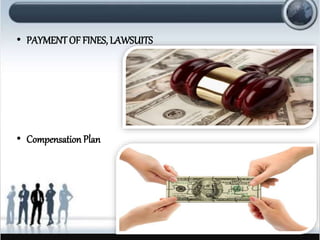 ? PAYMENTOF FINES, LAWSUITS
? Compensation Plan
 