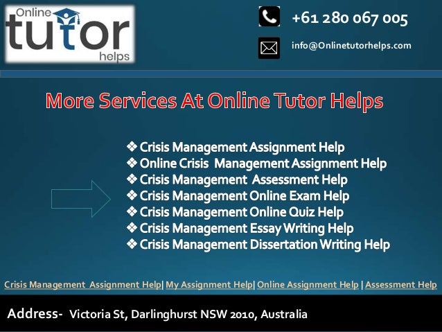 info@Onlinetutorhelps.com
+61 280 067 005
Address- Victoria St, Darlinghurst NSW 2010, Australia
Crisis Management Assignment Help| My Assignment Help| Online Assignment Help | Assessment Help
 