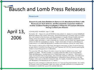 Bausch and Lomb Press Releases April 13, 2006 