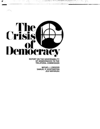 The crisis of democracy