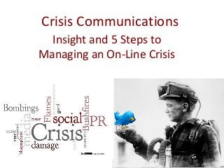 Crisis Communications Insight and 5 Steps to  Managing an On-Line Crisis  