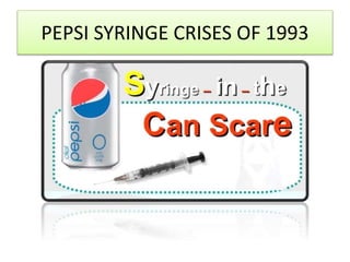 PEPSI SYRINGE CRISES OF 1993
 
