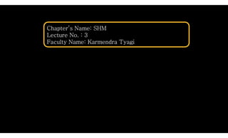 Chapter’s Name: SHM
Lecture No. : 3
Faculty Name: Karmendra Tyagi
 