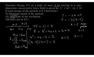The average kinetic energy in one-time period in simple harmonic
motion is-
(Assume minimum potential energy to be zero)
(...