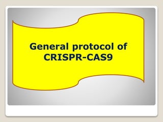 General protocol of
CRISPR-CAS9
 