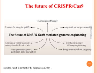 The future of CRISPR/Cas9
Doudna J and Charpentier E; ScienceMag 2014 .
17
S.Mohammadpour
 