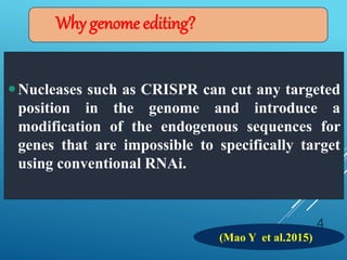 CRISPR – a novel tool for genome editing | PPTX