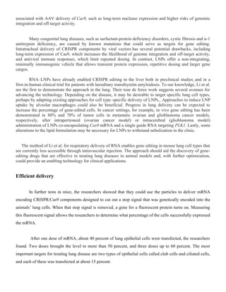 Advancements in CRISPR Gene Editing for Lung Diseases Using Novel Lipid ...