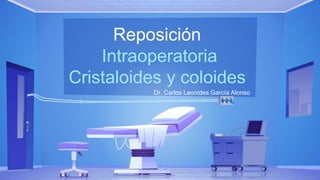 Reposición
Intraoperatoria
Cristaloides y coloides
Dr. Carlos Leonides García Alonso
 