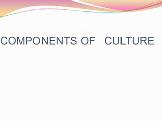 COMPONENTS OF CULTURE

 