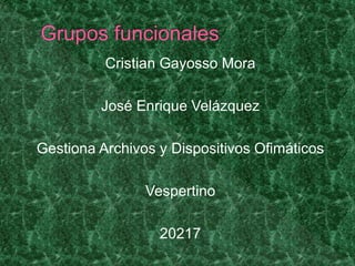 Cristian Gayosso Mora
José Enrique Velázquez
Gestiona Archivos y Dispositivos Ofimáticos
Vespertino
20217
 