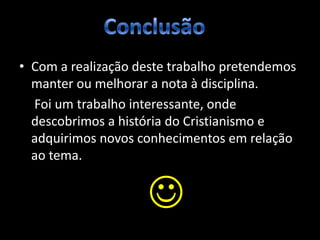 OCristianismoCristianismo (do grego Xριστός, "Cristo") é uma religiãomonoteístacentrada na vida e nos ensinamentos de Jesus de Nazaré, tais como são apresentados no Novo Testamento.  A fé cristã acredita essencialmente em Jesus como o Cristo, Filho de Deus, Salvador e Senhor.Os seguidores do cristianismo, conhecidos como cristãos, acreditam que Jesus seja o Messiasprofetizado na Bíblia Hebraica (a parte das escrituras comum tanto ao cristianismo quanto ao judaísmo). A teologia cristã ortodoxa alega que Jesus teria sofrido, morrido e ressuscitado para abrir o caminho para o céu aos humanos.Os cristãos acreditam que Jesus teria ascendido aos céus, e a maior parte das denominações ensina que Jesus irá retornar para julgar todos os seres humanos, vivos e mortos, e conceder a imortalidade aos seus seguidores. 