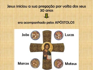 Jesus iniciou a sua pregação por volta dos seus 30 anos era acompanhado pelos APÓSTOLOS 
