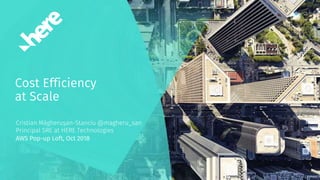 Cost Efficiency
at Scale
Cristian Măgherușan-Stanciu @magheru_san
Principal SRE at HERE Technologies
AWS Pop-up Loft, Oct 2018
 