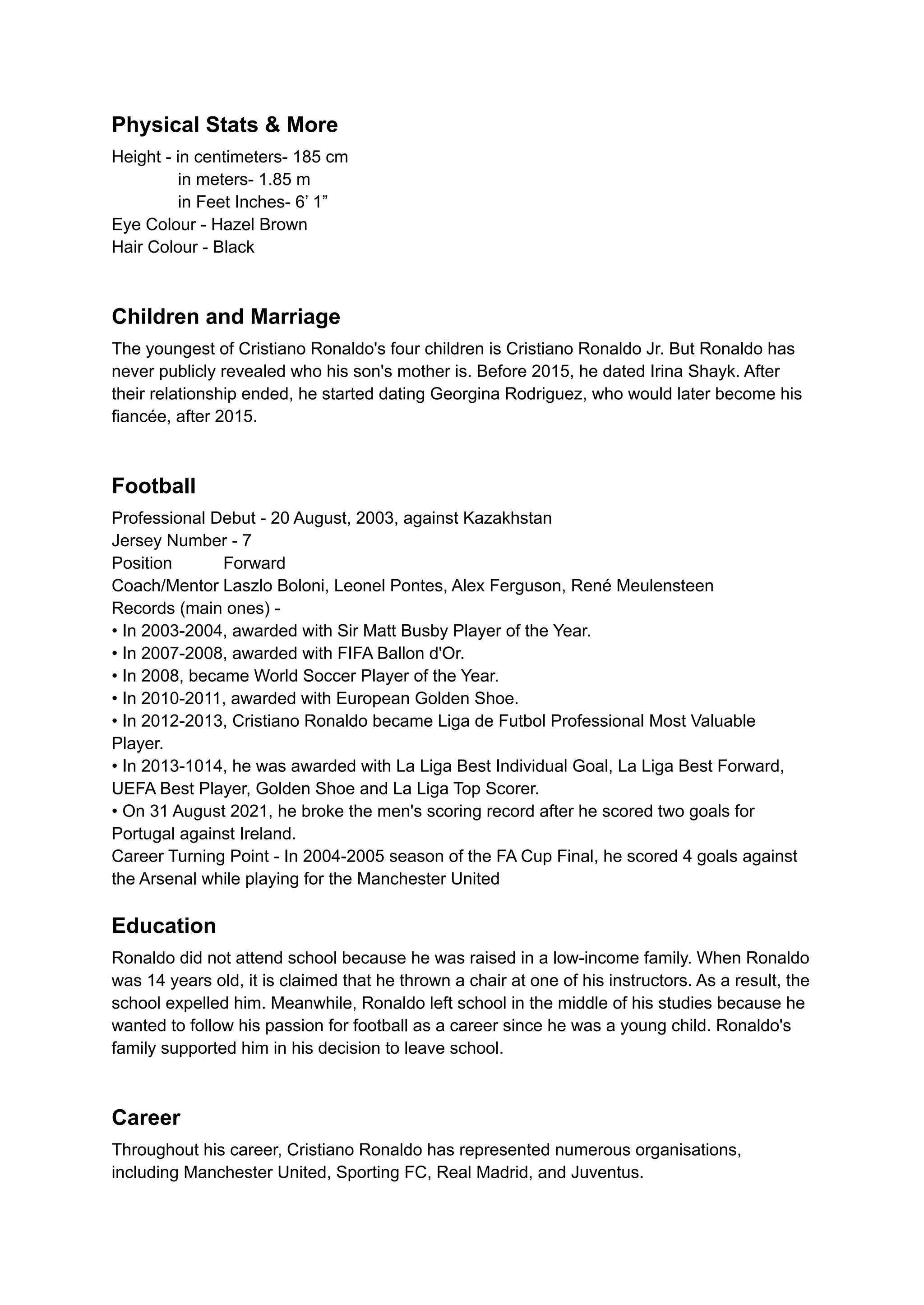Cristiano Ronaldo Height, Birth, Girlfriend, Children and Marriage, Education, Biography & more.pdf