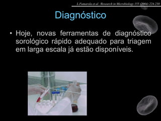 Diagnóstico Hoje, novas ferramentas de diagnóstico sorológico rápido adequado para triagem em larga escala já estão disponíveis. L.Fumarola et al. /Research in Microbiology 155 (2004) 224-230 