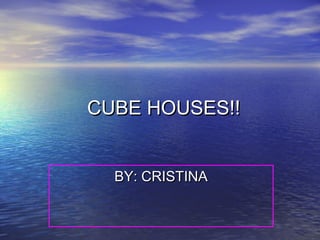CUBE HOUSES!!
BY: CRISTINA

 