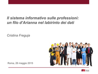 Il sistema informativo sulle professioni:
un filo d’Arianna nel labirinto dei dati
Cristina Freguja
Roma, 26 maggio 2015
 