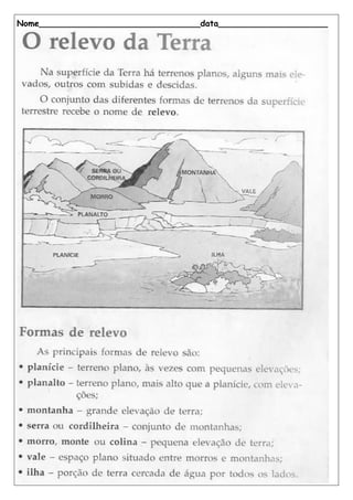 Nome_______________________________data_____________________
 