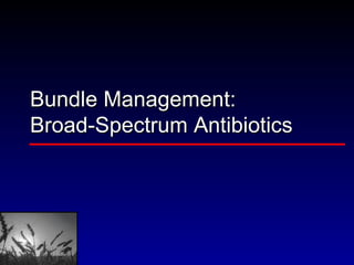 Bundle Management:  Broad-Spectrum Antibiotics 