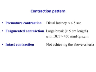 Contractile deceleration point (CDP)
Sometimes difﬁcult to localize
Kahrilas PJ et al. Neurogastroenterol Motil 2015; 27:1...