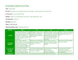 Criterii evaluare proiect wiki | DOCX
