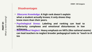 Less Emphasis On Testing Comprehensive Comparison of Criterion-Referenced and Norm-Referenced ...