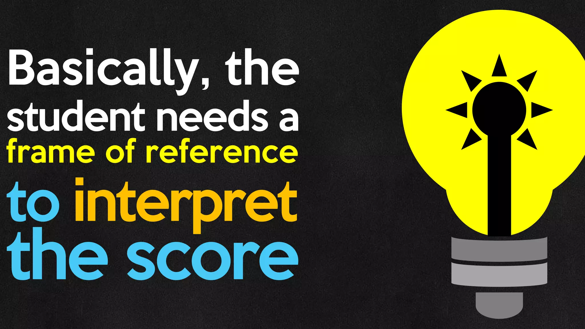 Basically, the
student needs a
frame of reference
to interpret
the score
 