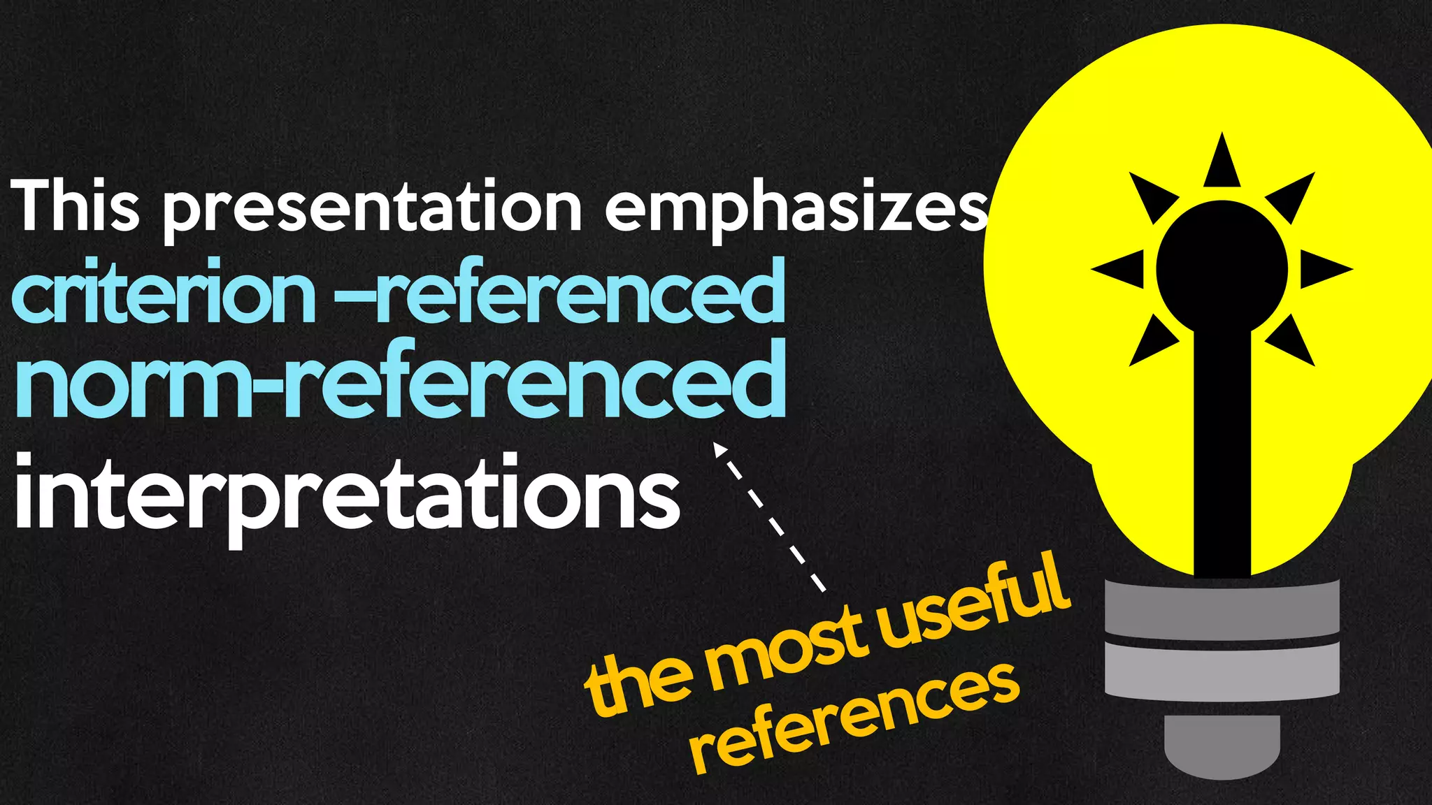 This presentation emphasizes
criterion –referenced
norm-referenced
interpretations
 