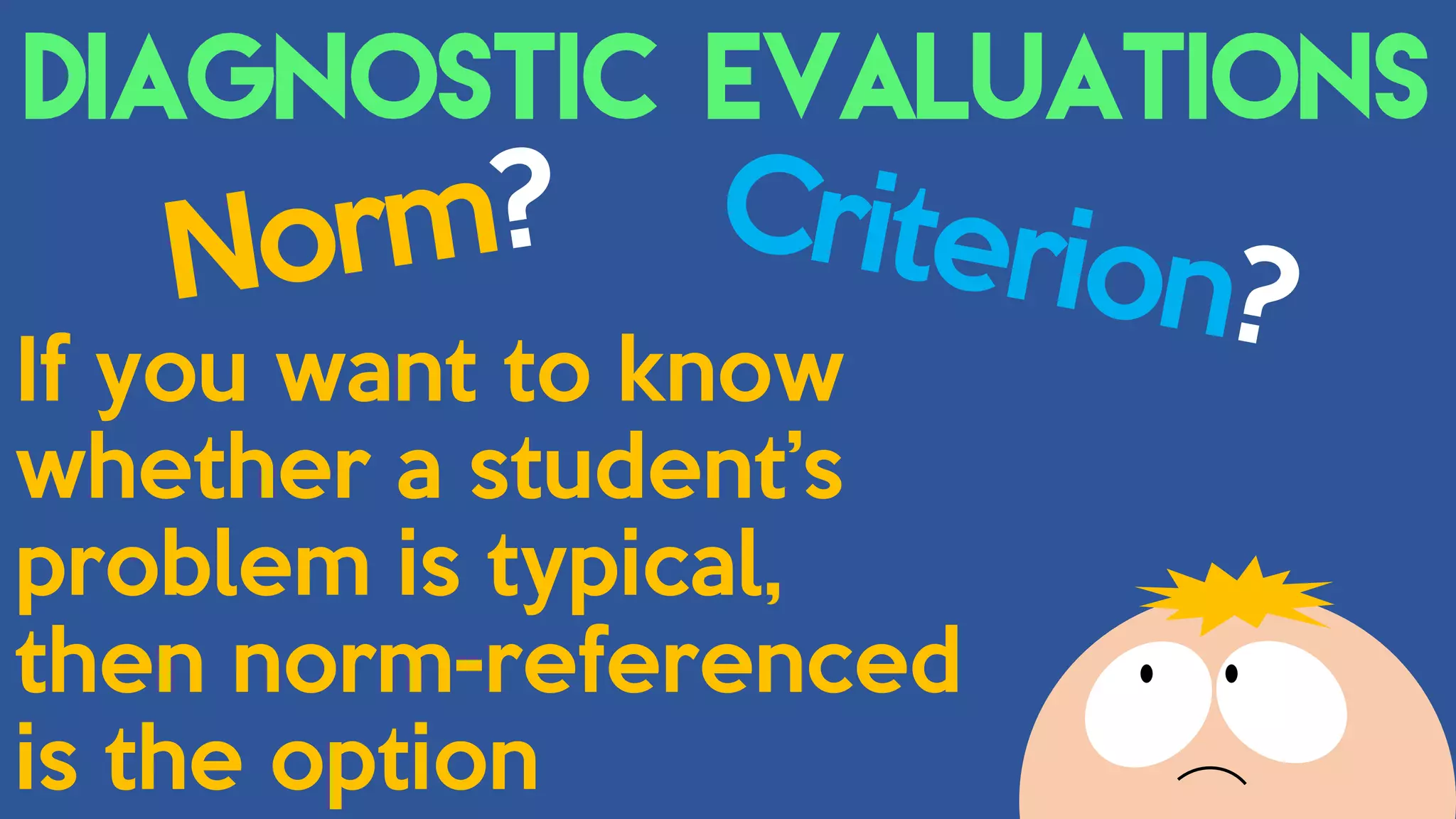 If you want to know
whether a student’s
problem is typical,
then norm-referenced
is the option
 