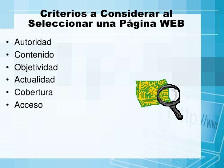Criterios para Evaluar Fuentes de Información Provenientes