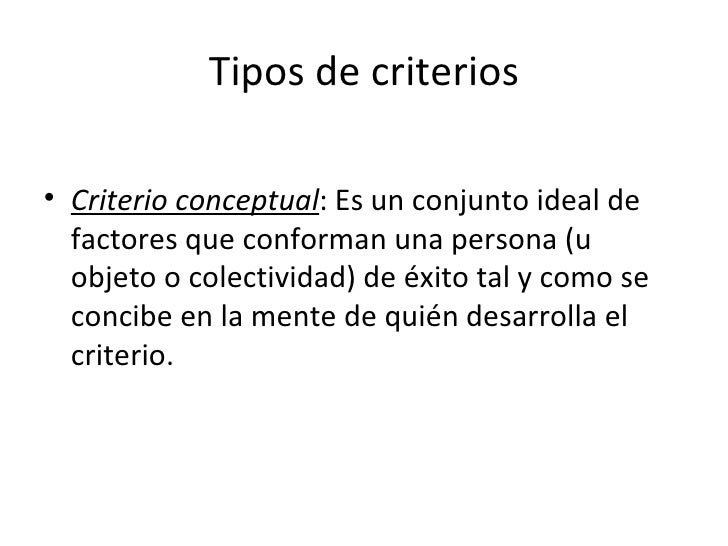 Criterios