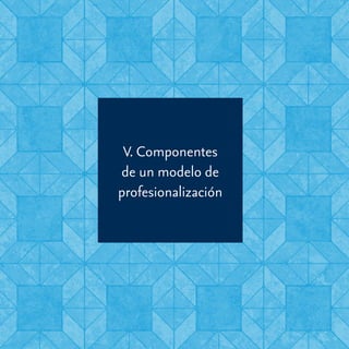 42 Criterios para la Profesionalización de la Función Asesora del Sistema Regional de Asesoría Académica a la Escuela
V. Componentes
de un modelo de
profesionalización
 