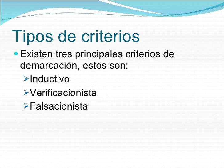 Criterios De DemarcacióN Criterios De DemarcacióN
