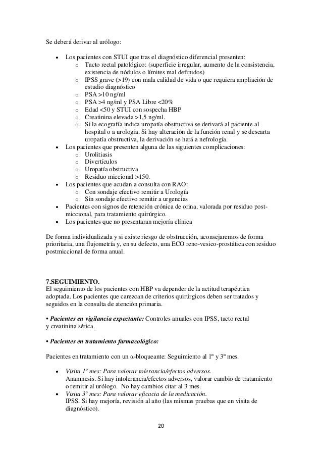 Criterios de derivación en Hiperplasia prostatica en AP Criterios de derivación en Hiperplasia prostatica en AP