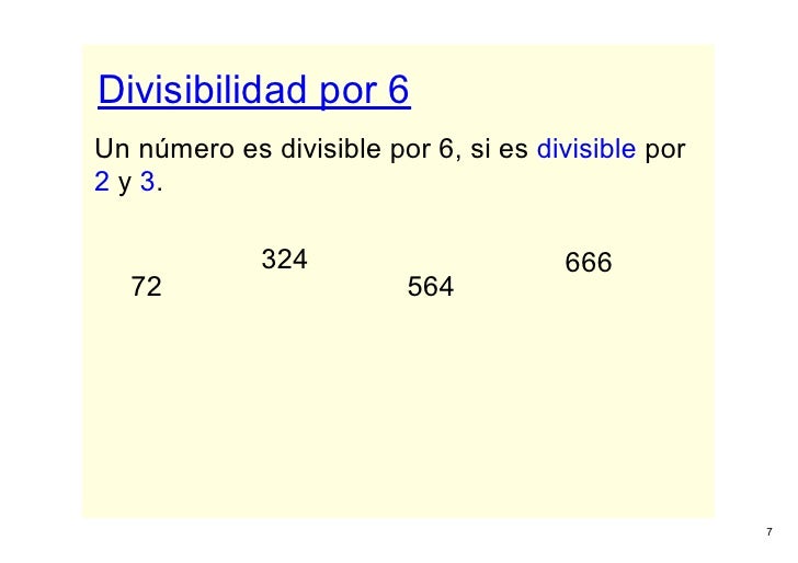 Criterios de divisibilidad