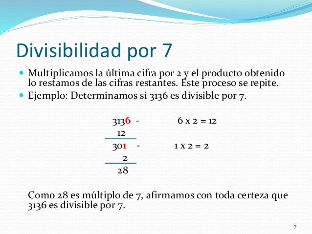 Criterios de divisibilidad