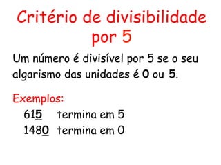 Critérios de divisibilidade | PDF