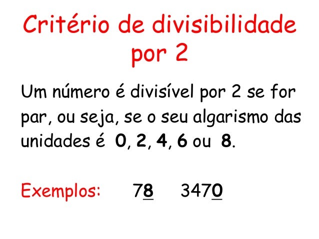 Critérios de divisibilidade