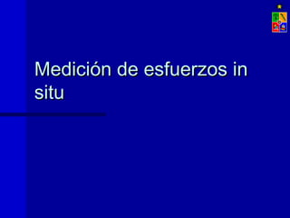 Medición de esfuerzos inMedición de esfuerzos in
situsitu
 