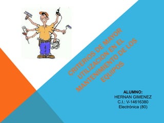 ALUMNO:
HERNAN GIMENEZ
C.I.: V-14616380
Electrónica (80)
 
