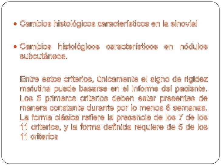 Criterios diagnósticos de enfermedades reumatoideas